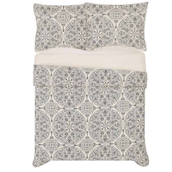 NWT Cannon Gramercy Quilt Set 3-Piece Paisley Gray Multi Full / Queen - Picture 4 of 9